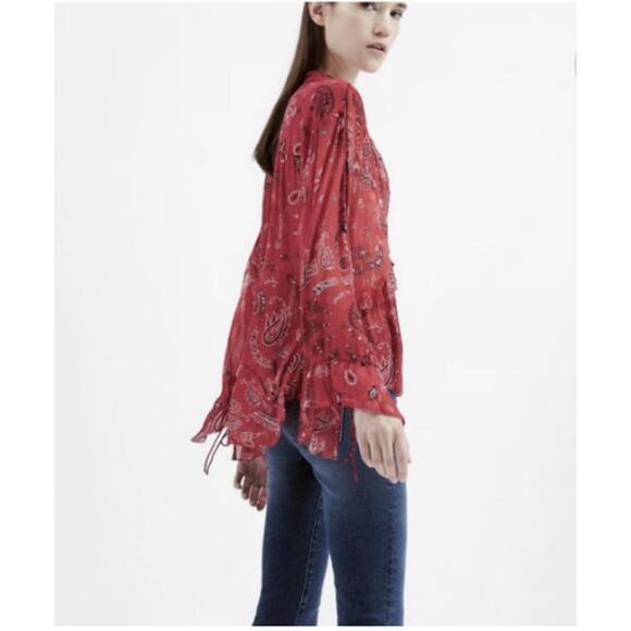 IRO Bavone Blouse Paisley Boho Print Size L XL - Picture 1 of 6